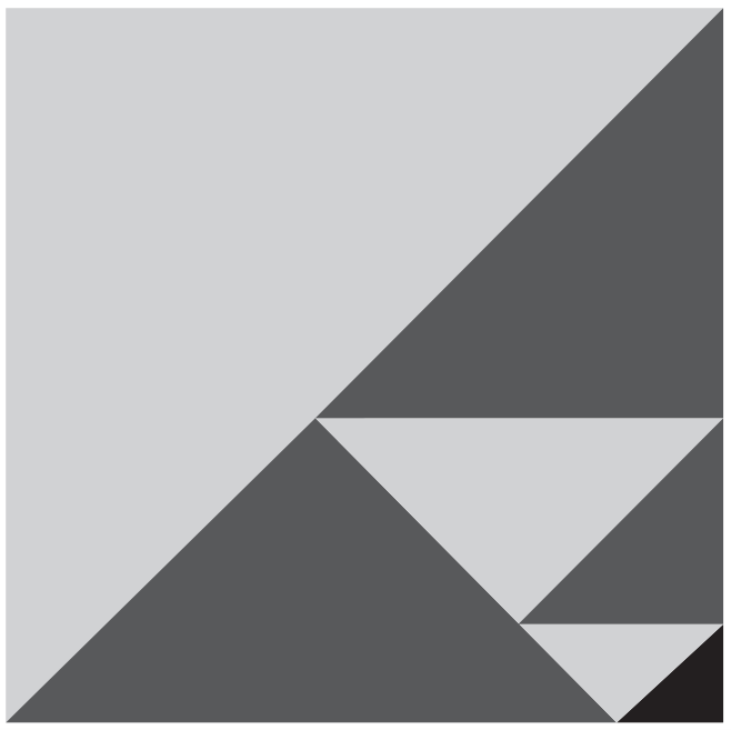 (ENEM 2018) Um quebra-cabeça consiste em recobrir um quadrado com triângulos retângulos isósceles
