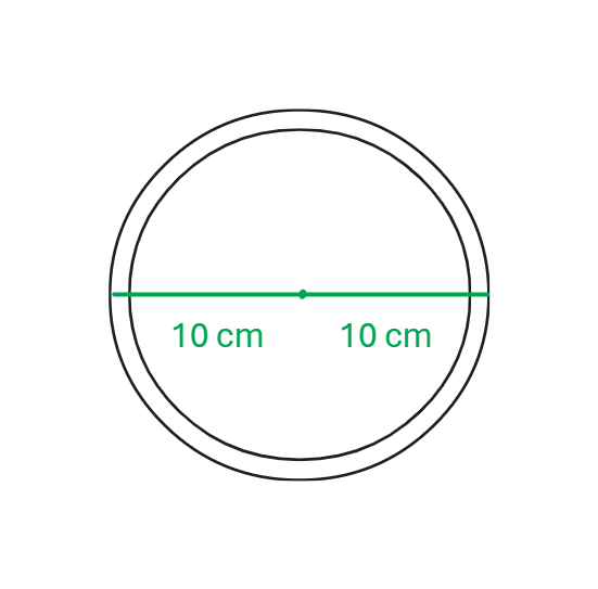 (ENEM 2023 PPL) Uma empresa produziu uma bola de chocolate, em formato esférico, para utilizar na decoração de sua loja. Essa bola tem 20 cm de diâmetro externo, sendo oca
por dentro, e a medida da espessura entre as superfícies interna e externa corresponde a 1 cm. Considere que, na confecção dessa bola, foi utilizado um tipo de chocolate em que 1 g equivale a 0,75 cm³.
A quantidade de chocolate, em grama, utilizado na confecção dessa bola é